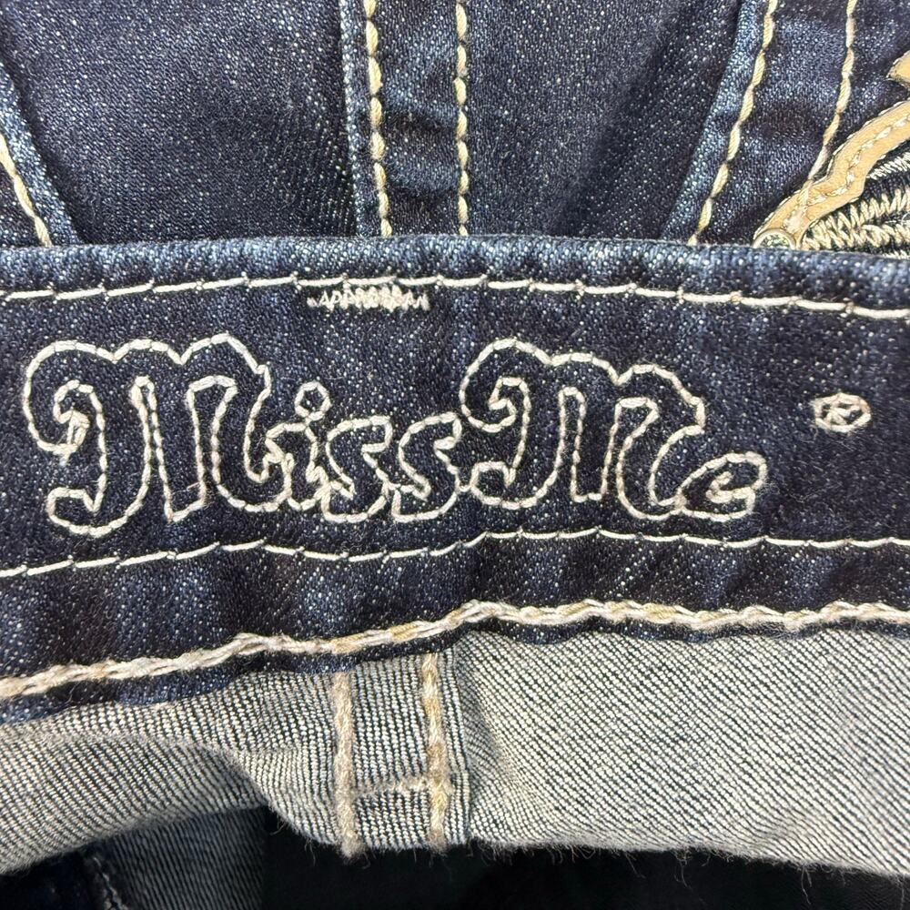 Miss Me Jeans Women's 26x31.5 (2) Dark Blue Standard Skinny Angel Wings EUC - Picture 8 of 15